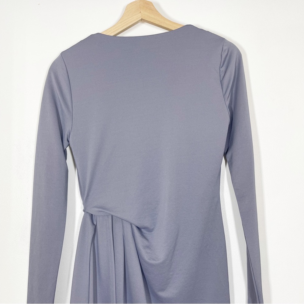 NWT Topshop Asymmetrical Crepe Sheath Dress Long Sleeves Lavender Purple Sz 4 - Picture 8 of 16